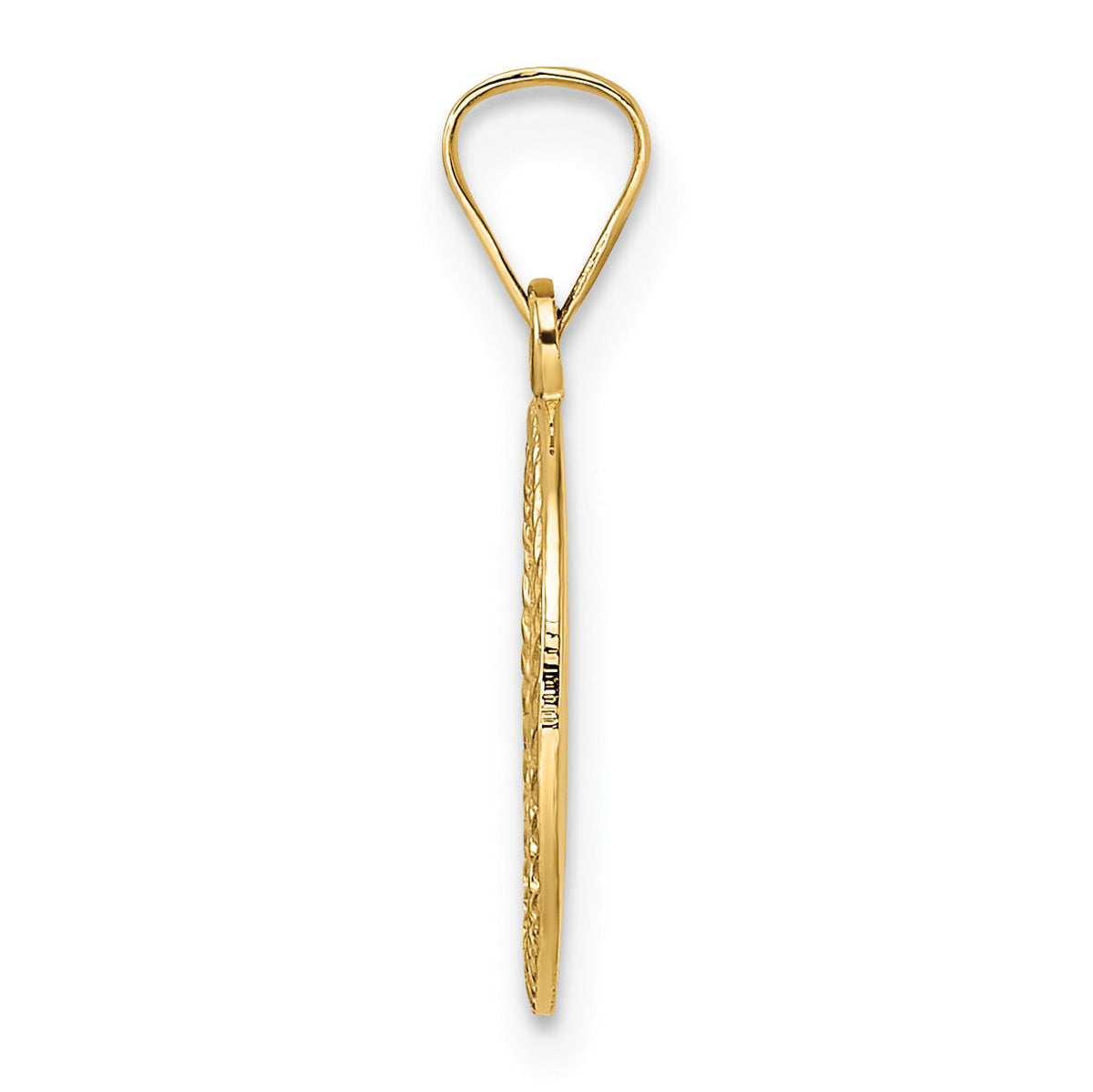 14k Polished and Textured Solid Star of David in Frame Pendant-XR1967