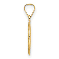 14k Polished and Textured Solid Star of David in Frame Pendant-XR1967