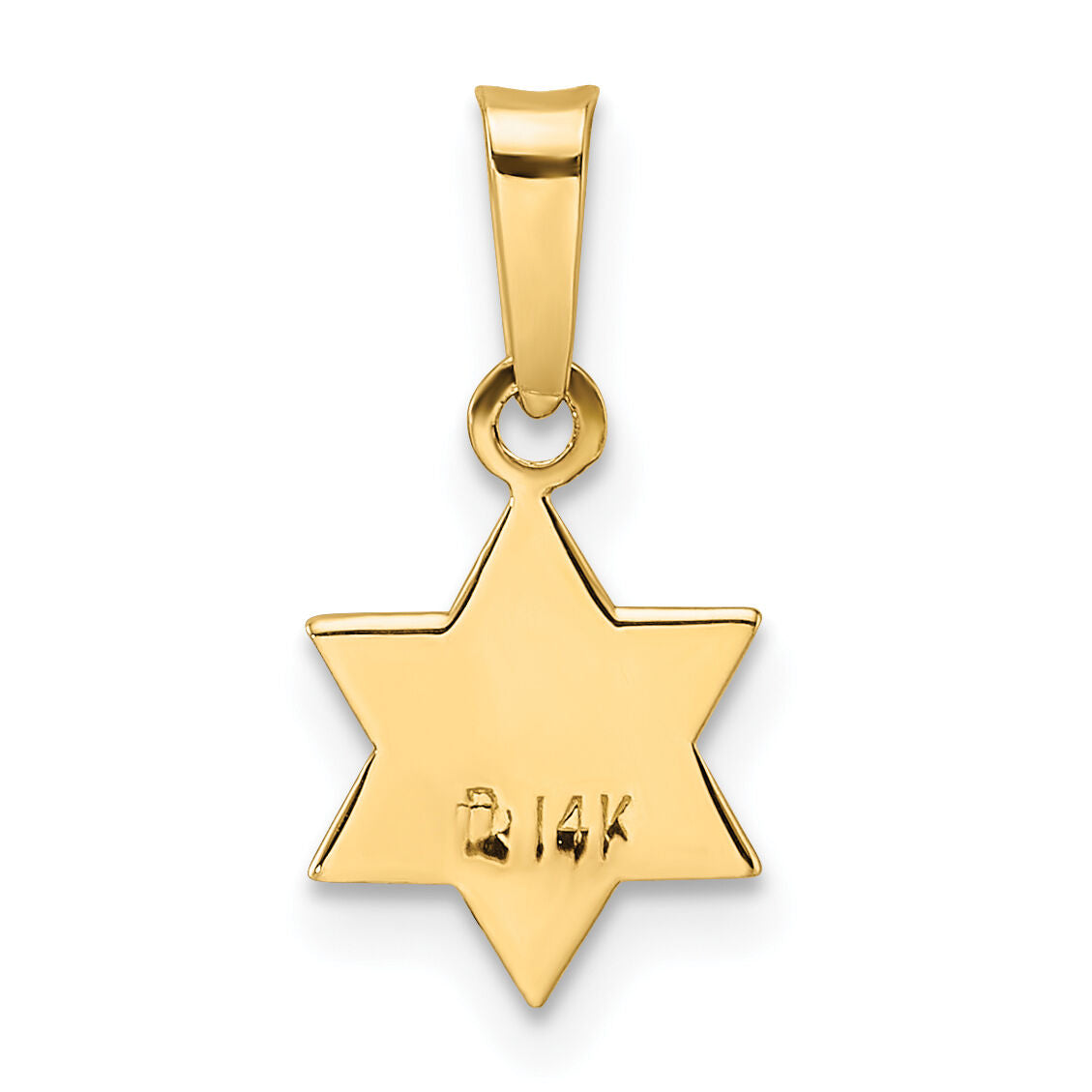 14k Polished and Enameled Solid Star of David Pendant-XR1971