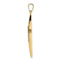 14k Two-tone Polished Solid Double Cross Pendant-XR1972