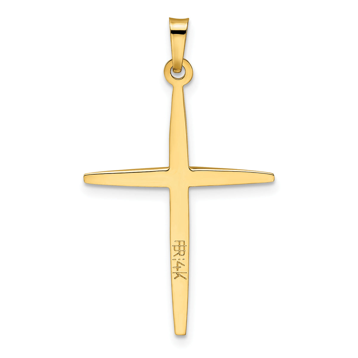 14k Two-tone Polished Solid Double Cross Pendant-XR1972