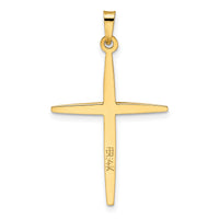 14k Two-tone Polished Solid Double Cross Pendant-XR1972