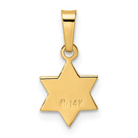 14k Polished & Textured Solid Star of David Pendant-XR1973