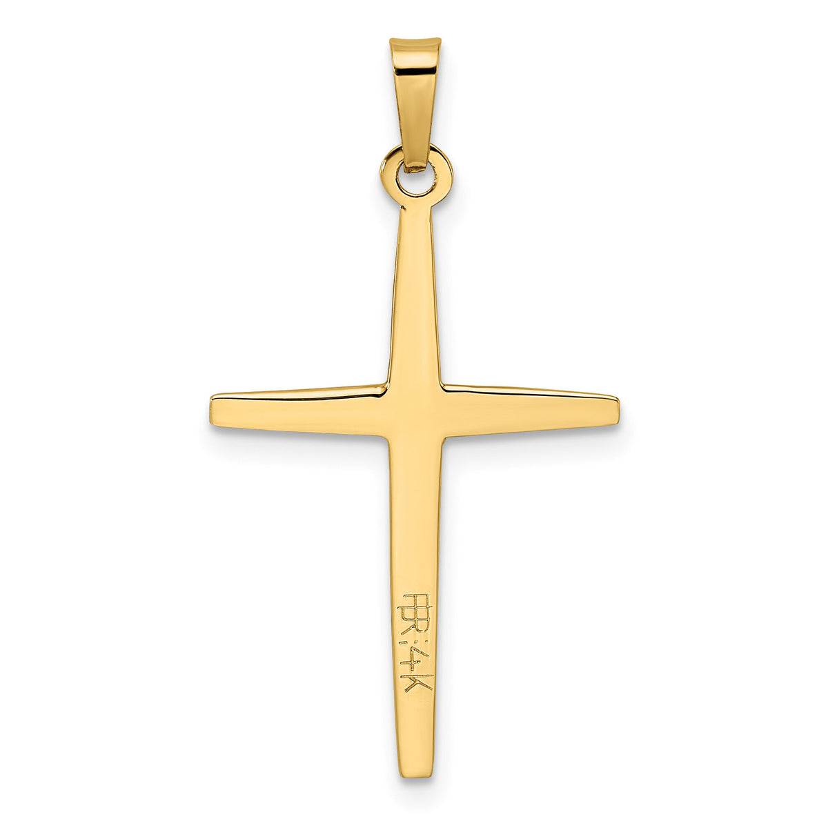 14k Two-tone Polished Solid Double Cross Pendant-XR1974