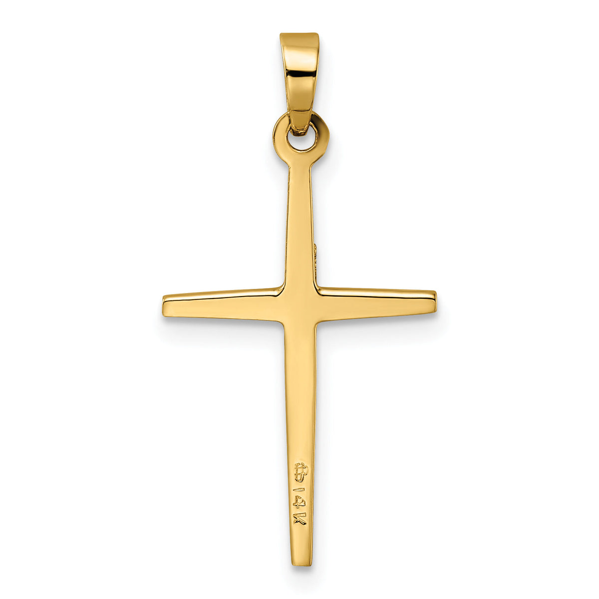 14k Two-tone Polished Solid Double Cross Pendant-XR1976