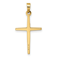 14k Two-tone Polished Solid Double Cross Pendant-XR1976