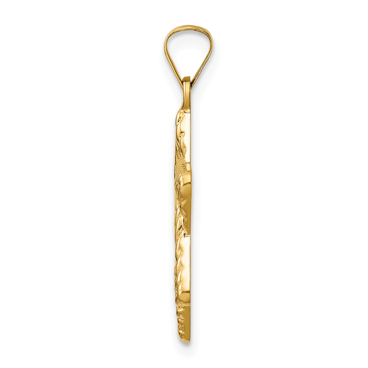 14k Polished and Textured Solid Star of David Pendant-XR1977