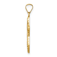 14k Polished and Textured Solid Star of David Pendant-XR1977