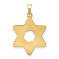 14k Polished and Textured Solid Star of David Pendant-XR1977