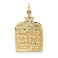 14k Polished Solid Ten Commandments and Star Pendant-XR1983