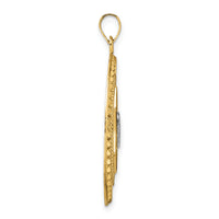 14k Two-tone Solid Star and Torah Inside Frame Pendant-XR1985