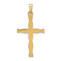 14k Polished Hollow Twisted Cross Pendant-XR1986