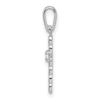 14k White Gold CZ Cross Pendant-XR1990