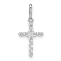 14k White Gold CZ Cross Pendant-XR1990