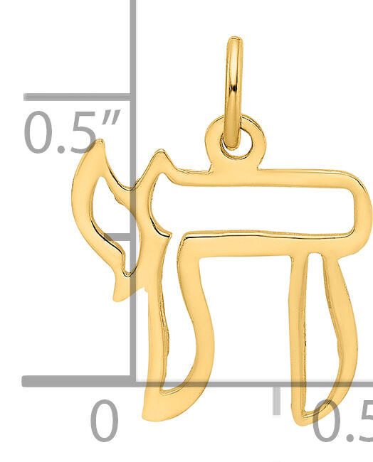 14k Polished Solid Chai Symbol Outline Pendant-XR1997