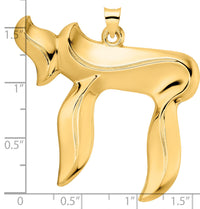 14k Polished Solid Chai Symbol Pendant-XR1999