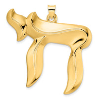 14k Polished Solid Chai Symbol Pendant-XR1999