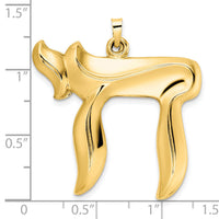 14k Polished Hollow Chai Symbol Pendant-XR2001