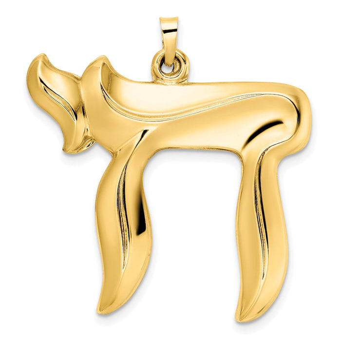 14k Polished Hollow Chai Symbol Pendant-XR2001