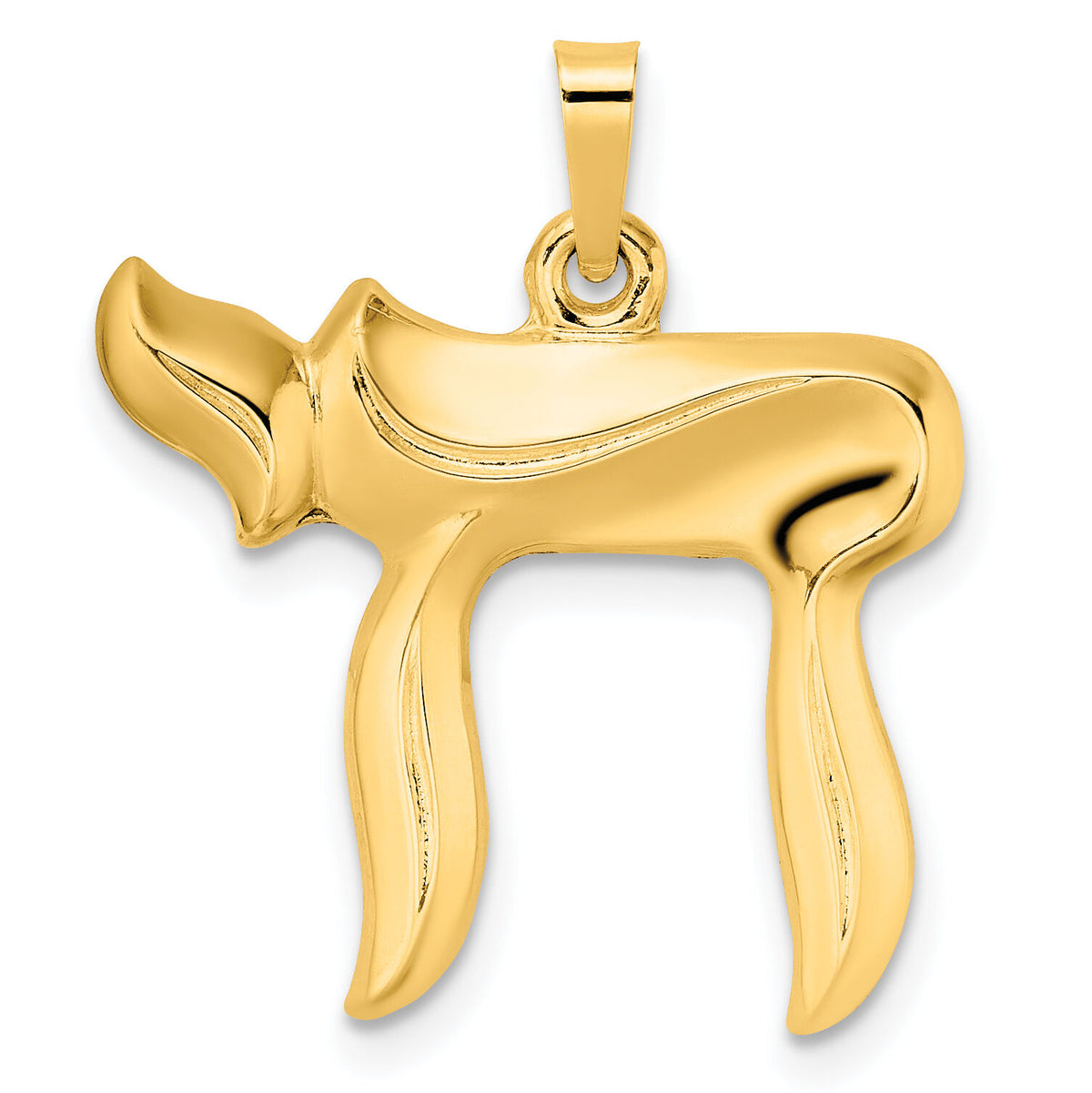 14k Polished Hollow Chai Symbol Pendant-XR2003