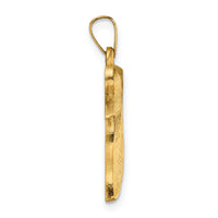 14k Brushed Solid Chai Symbol Pendant-XR2005