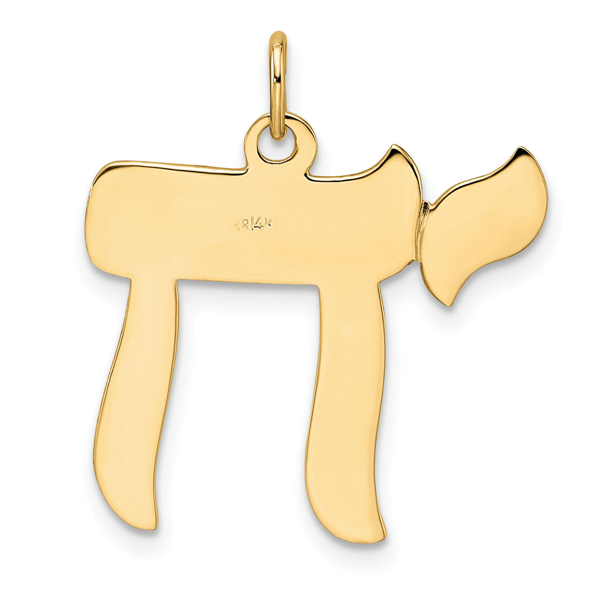 14k Polished Solid Chai Symbol Pendant-XR2007