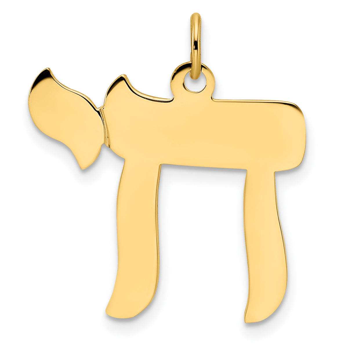 14k Polished Solid Chai Symbol Pendant-XR2007