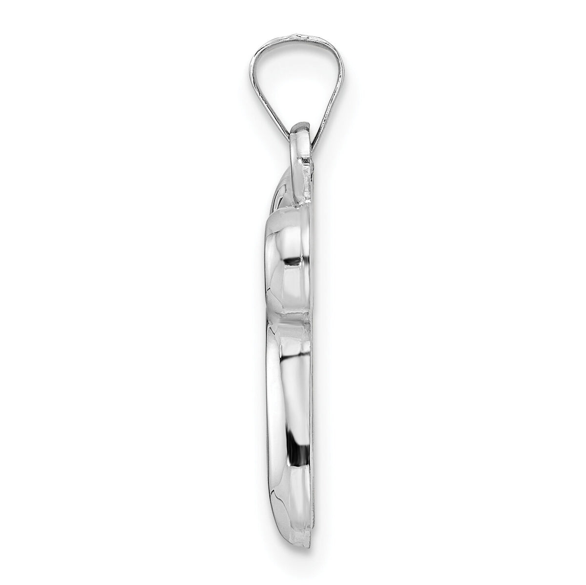 14k White Gold Polished Hollow Chai Symbol Pendant-XR2009