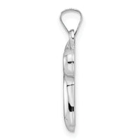 14k White Gold Polished Hollow Chai Symbol Pendant-XR2009