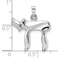 14k White Gold Polished Hollow Chai Symbol Pendant-XR2009