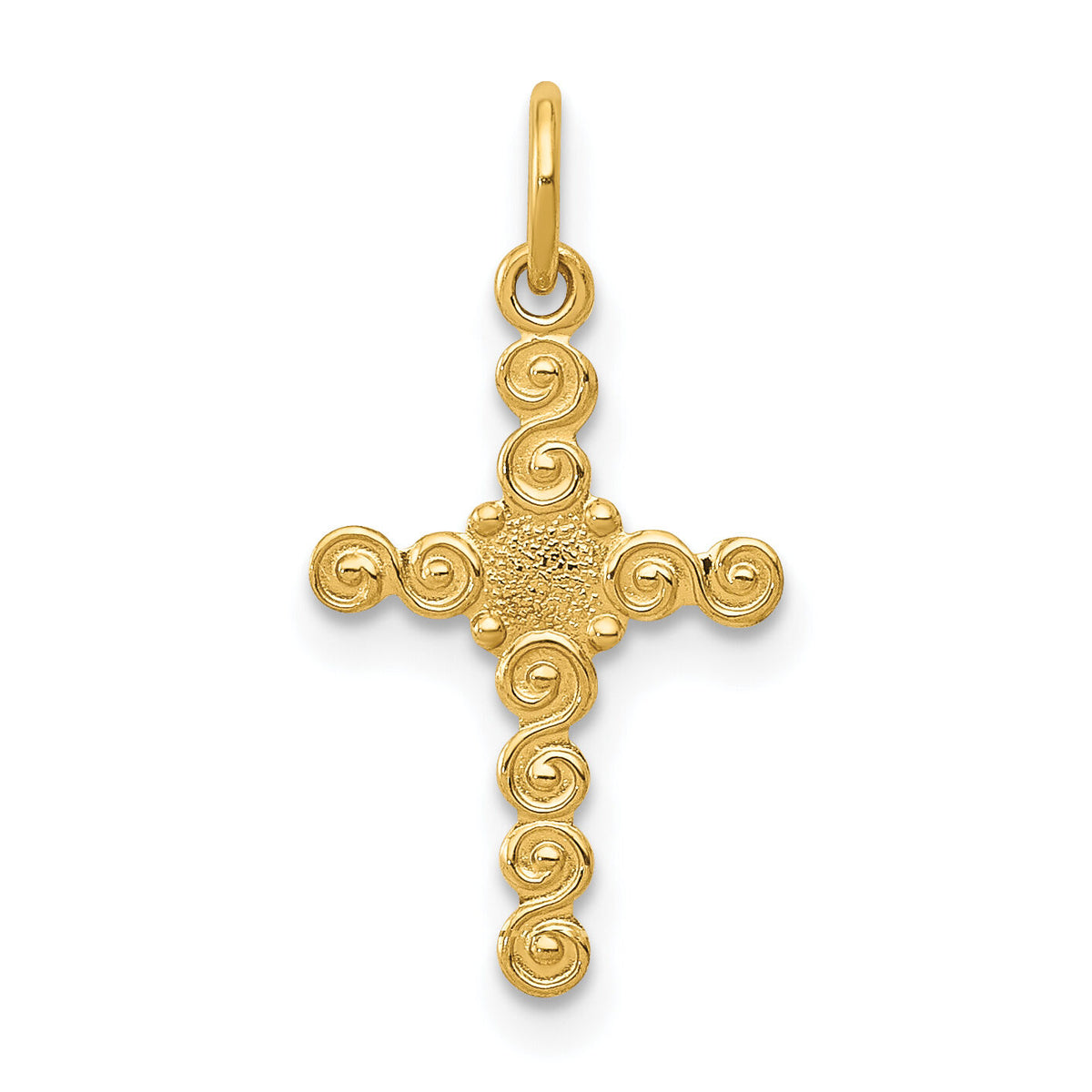 14k Small Polished Cross Charm-XR201
