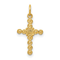 14k Small Polished Cross Charm-XR201