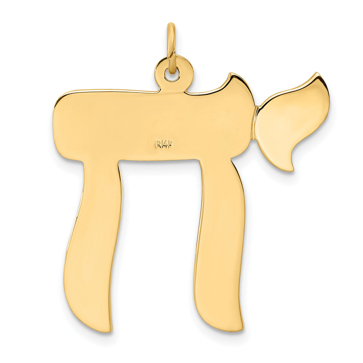 14k Polished Solid Chai Symbol Pendant-XR2011