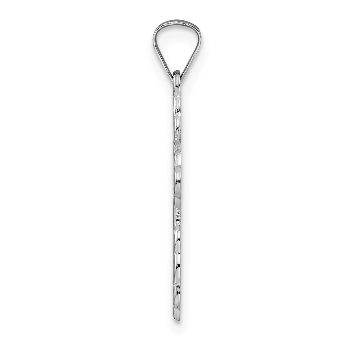 14k White Gold Polished Eastern Orthodox Solid Cross Pendant-XR2012