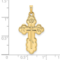 14k Polished Eastern Orthodox Solid Cross Pendant-XR2014