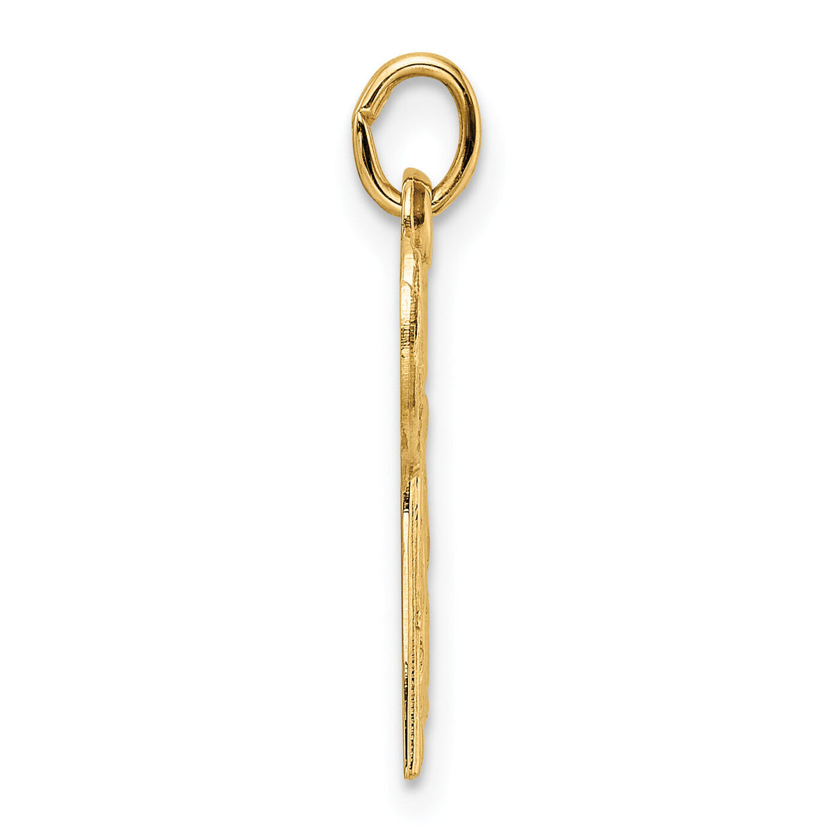 14k Polished and Textured Solid Chai Symbol Pendant-XR2017