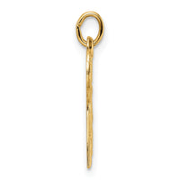 14k Polished and Textured Solid Chai Symbol Pendant-XR2017