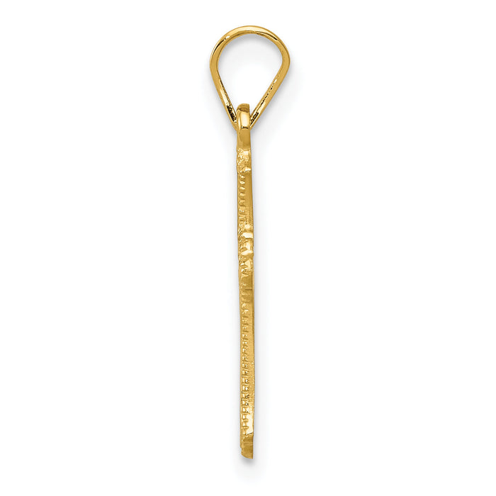 14k Budded Cross Charm-XR202
