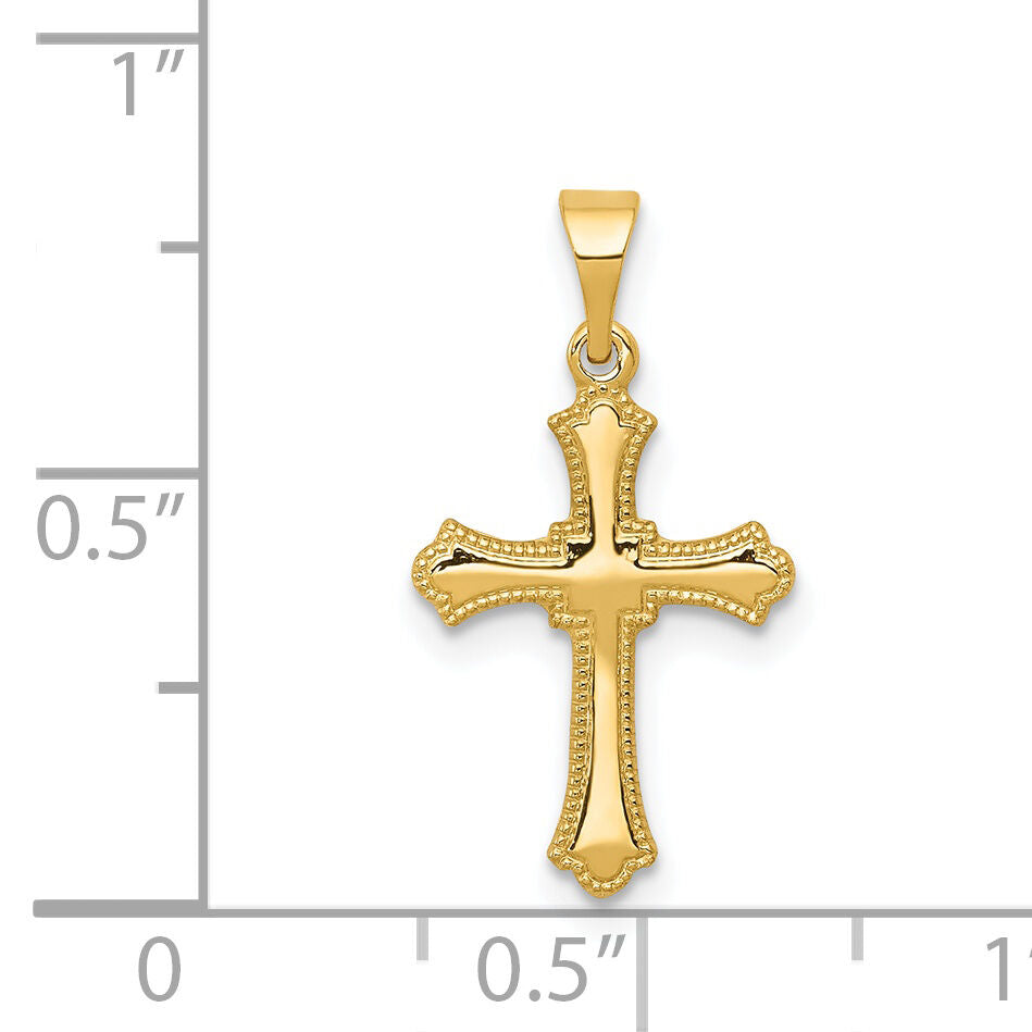 14k Budded Cross Charm-XR202