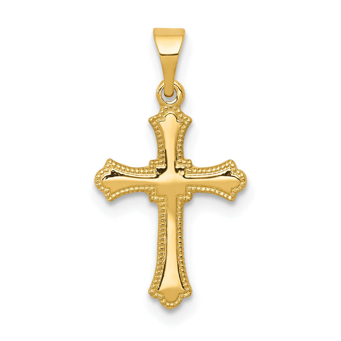 14k Budded Cross Charm-XR202
