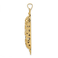 14k Polished and Textured Solid Mezuzah Pendant-XR2021