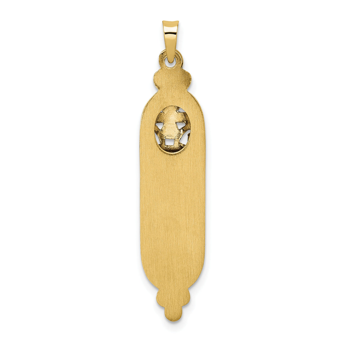 14k Polished and Textured Solid Mezuzah Pendant-XR2021