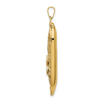 14k Polished Mezuzah Enameled Star Pendant-XR2023