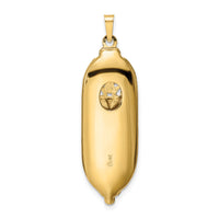14k Polished Mezuzah Enameled Star Pendant-XR2023