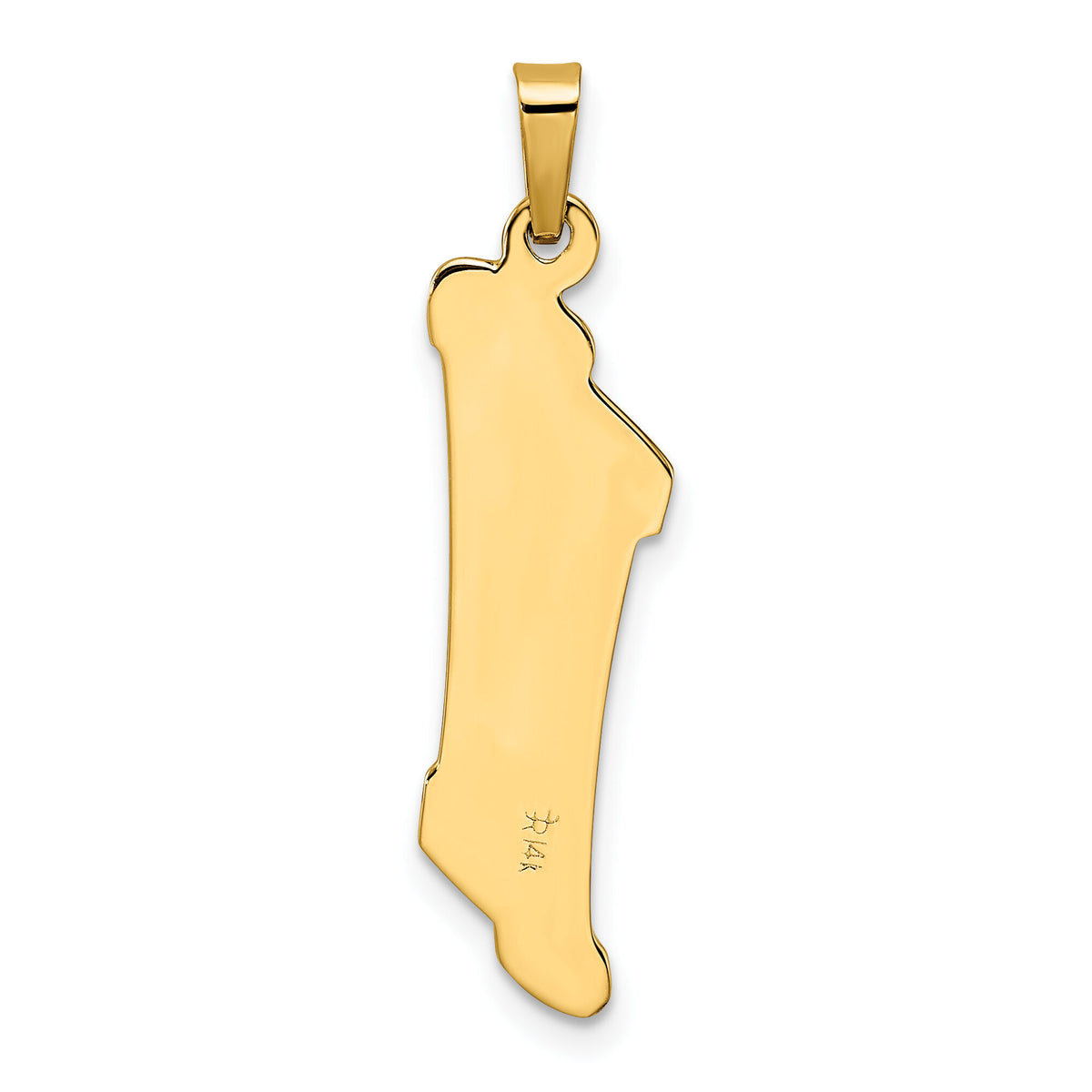 14k Two-tone Polished/Textured Hollow Torah Scroll Pendant-XR2025