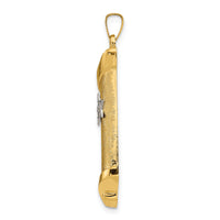 14k Two-tone Hollow Torah Scroll and Star Pendant-XR2027