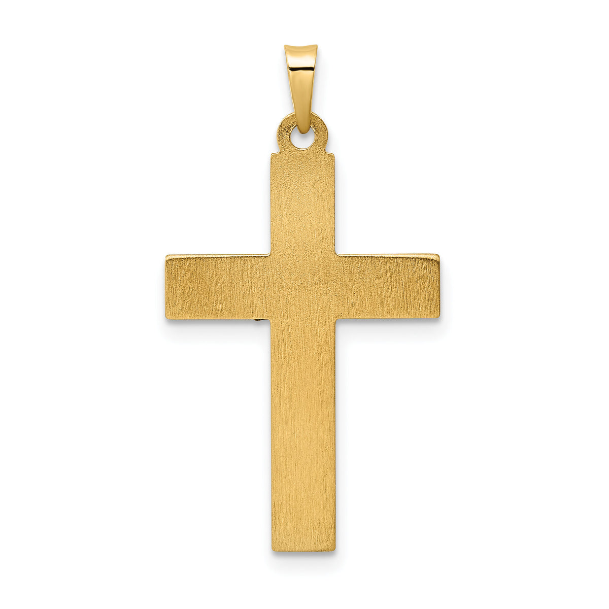 14k Two-tone Polished and Twisted Hollow INRI Crucifix Pendant-XR2036