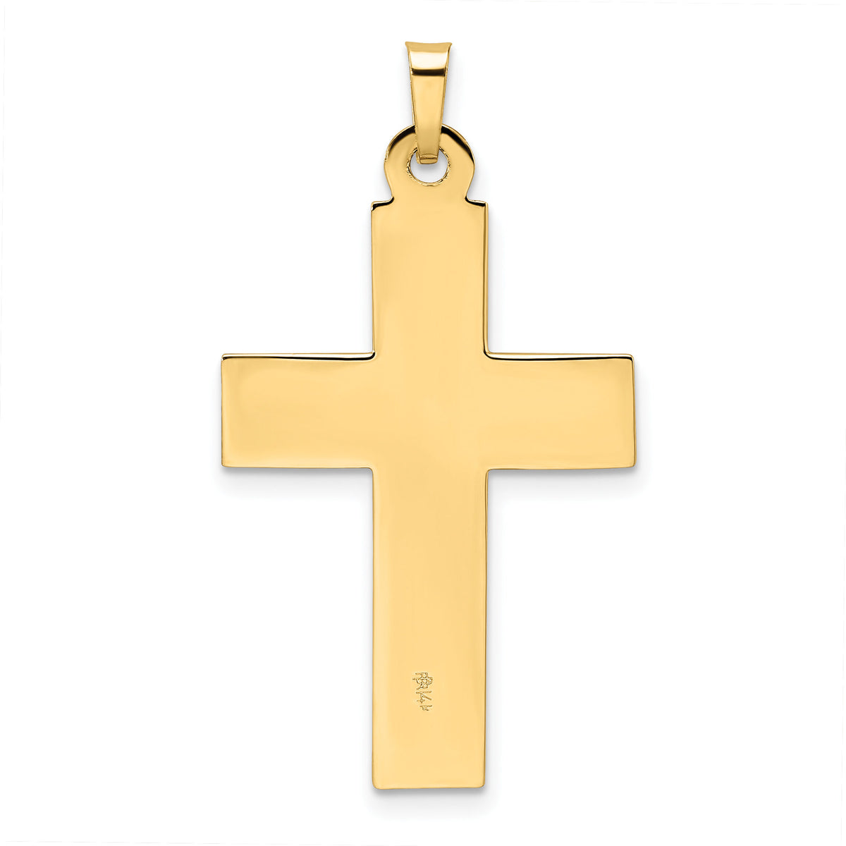 14k Two-tone Polished Solid INRI Crucifix Pendant-XR2040