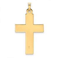 14k Two-tone Polished Solid INRI Crucifix Pendant-XR2040