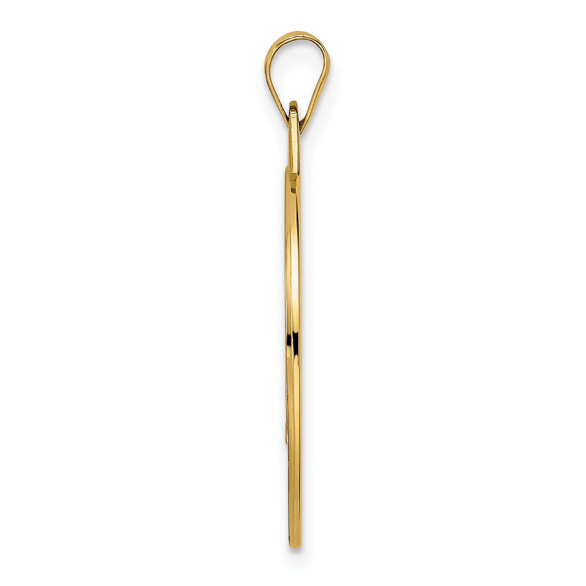 14k Polished Solid Mazel Symbol Disc Pendant-XR2043